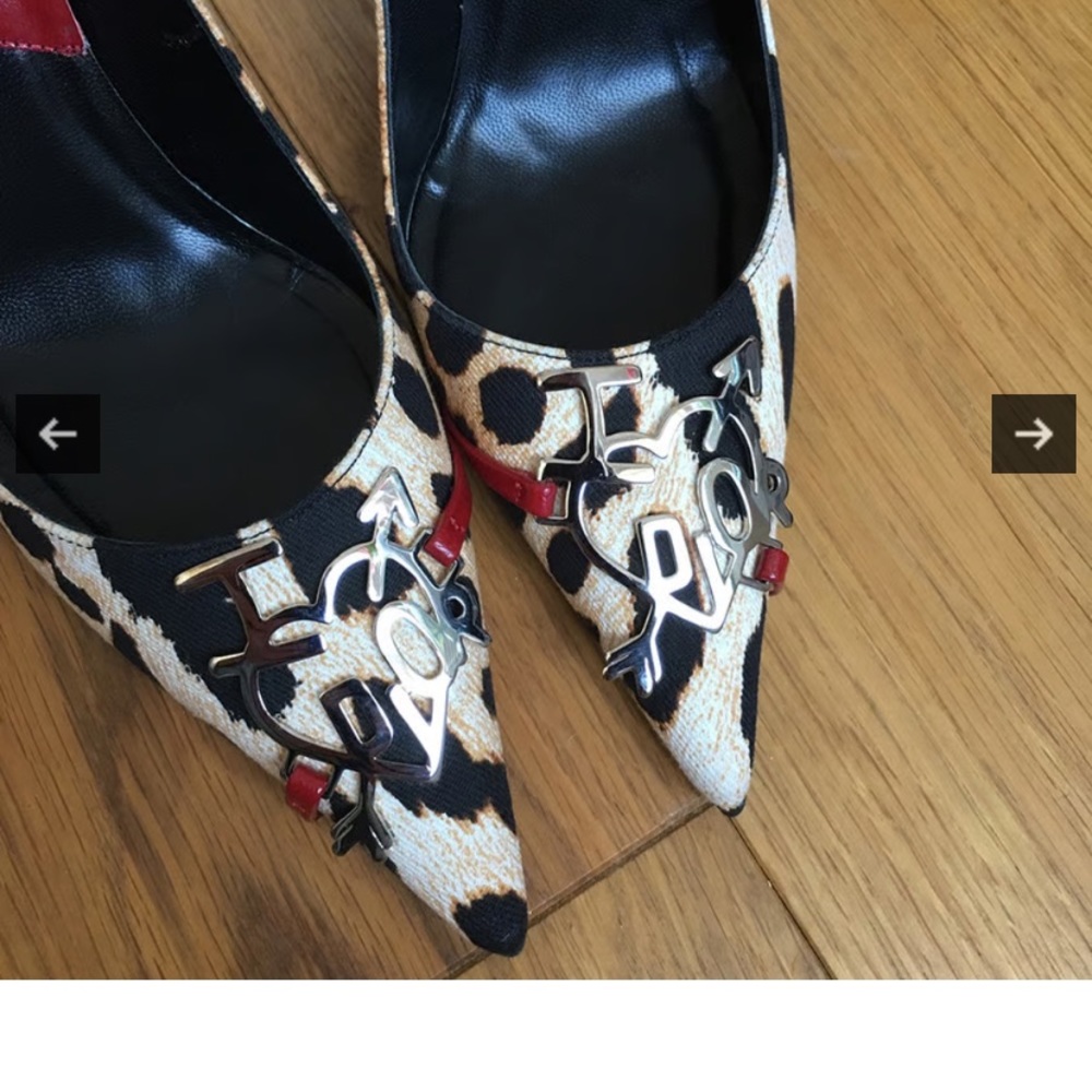 Dior Leopard Print Heels with Red Accents - Picture 5 of 5